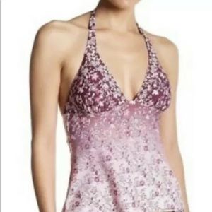 NWT LUCKY BRAND PINK FLORAL TANKINI TOP